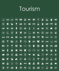 Poster - Set of tourism simple icons