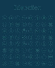 Poster - Set of education simple icons
