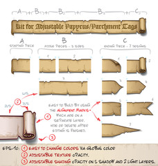 Wall Mural - Papyrus Tags Horizontal - Do It Yourself Kit