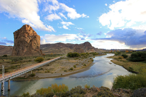 Fotografie, Obraz Piedra Parada monolith in the Chubut valley, along route 12, Chubut, Argentina