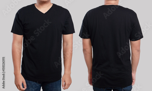 Black V-Neck shirt design template - Buy this stock photo and explore ...
