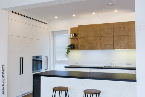 Modern Build In Kitchen Furniture Design In Light Interior With