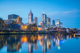 Fototapeta Nowy Jork - Melbourne city skyline at twilight