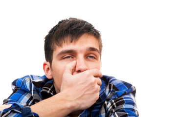 Canvas Print - Young Man feels Toothache