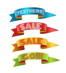 Poster - Color ribbons with text vector collection. Template for a text. Banners collection isolated on white