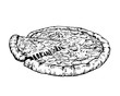 Isolated Detail Vintage Hand Drawn Food Sketch Illustration - Pizza