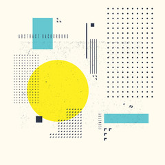 Fototapete - Modern abstract art geometric background with flat, minimalistic style. Vector poster