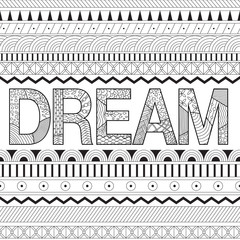 Wall Mural - Dream ,coloring for adults