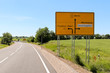 German direction information road sign near Berlin in beautiful summer weather
