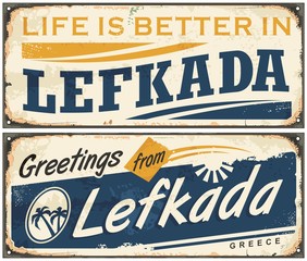 Poster - Summer vacation souvenir from Lefkada Greece