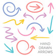 Vector hand drawn arrows set
