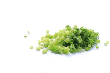 Wall Mural - Japanese chopped green onion isolated