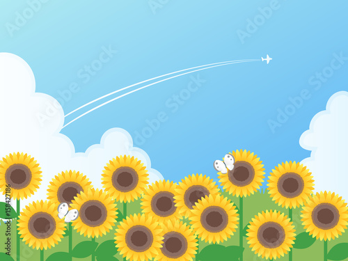 ひまわり畑と夏の空のベクターイラスト Buy This Stock Vector And Explore Similar Vectors At Adobe Stock Adobe Stock