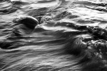 Abstract Flowing Water In Black And White 