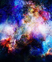 Leinwandbilder - ornamental mandala in cosmic space, graphic effect.