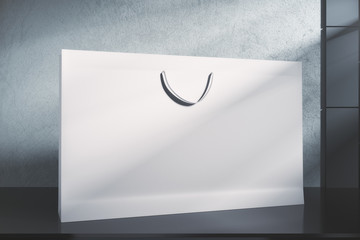 Poster - White shopping bag, retail concept