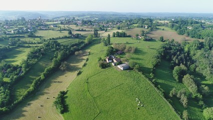 Pays de Belves en Dordogne dans le Périgord noir en France vu du ciel