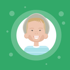 Poster - Profile Icon Male Avatar, Man Cartoon Portrait, Casual Person Face Flat Vector Illustration