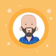 Poster - Profile Icon Male Avatar, Man Cartoon Portrait, Casual Person Face Flat Vector Illustration