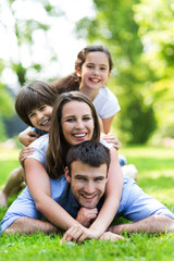 Poster - Happy family outdoors
