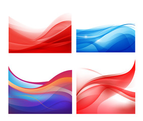 Wall Mural - Vector set of abstract wavy backgrounds.