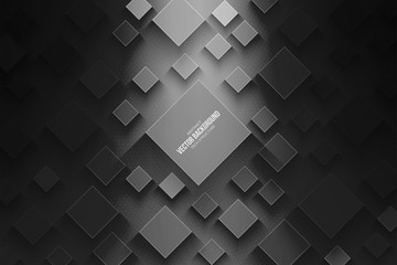 Poster - abstract vector technology gray background. technological 3d geometrical structure