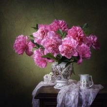 Still Life With Pink Peonies