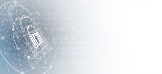 Cyber security and information or network protection. Future technology web services for business and internet project
