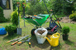 Work in the garden - planting plants