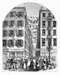 Low-class tenement houses in NY, engraving from XIX century