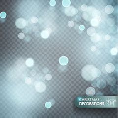 Wall Mural - christmas decorations on a transparent background. light effect. light blur effect vector premium ba
