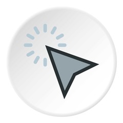 Poster - Cursor clicks icon, flat style