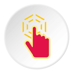 Poster - Cursor hand clicks icon, flat style
