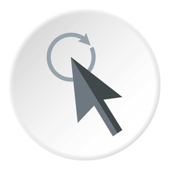 Poster - Grey cursor clicks on update icon, flat style