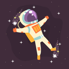 Poster - Astronaut in space suit at spacewalk