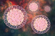 Rotaviruses. Molecular model of a rotavirus which causes diarrheal infection in children. 3D illustration