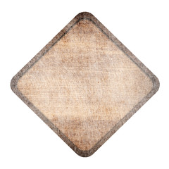 Wall Mural - brown wooden ornate scratched signboard with dark frame.