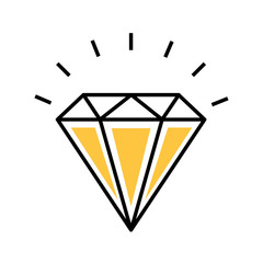 Sticker - diamond rich isolated icon vector illustration design