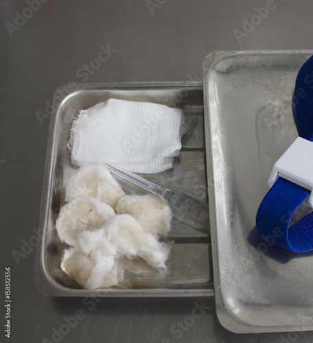 Sterile Tray With Cotton Wool And Syringe Buy This Stock Photo And Explore Similar Images At Adobe Stock Adobe Stock