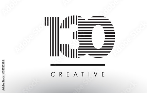 Fotografía 130 Black and White Lines Number Logo Design.