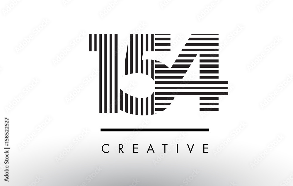 154 Black and White Lines Number Logo Design. Stock Vector | Adobe Stock