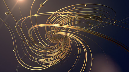 Poster - Abstract 3d rendering gold jewelry