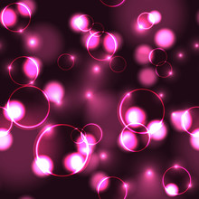 Neon Pink Bokeh Effect Seamless Pattern