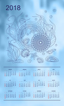 Light Blue Calendar Year 2018 Underwater World