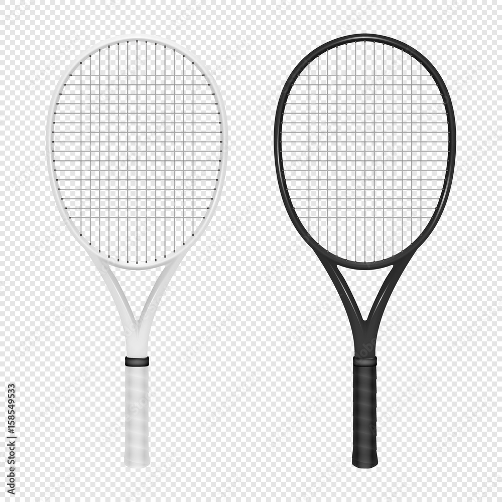 Illustration of sports realistic icon set - two tennis rackets. White ...