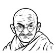 Mahatma Gandhi Hand Drawing outline. Mahatma Gandhi vector illustration