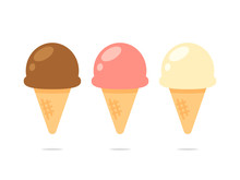 Ice Cream Icon Flat Design Vector