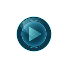 Poster - Web button play on white background. Vector design.