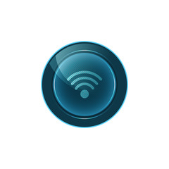 Poster - Web button Wifi on white background. Vector design.