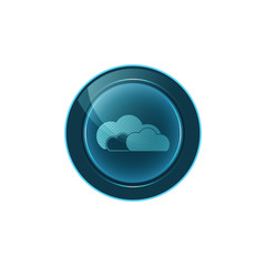 Poster - Web button cloud on white background. Vector design.